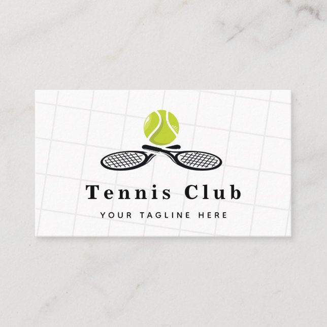 Elegante und klassische Berufliche Tennisschule Visitenkarte (Vorderseite)