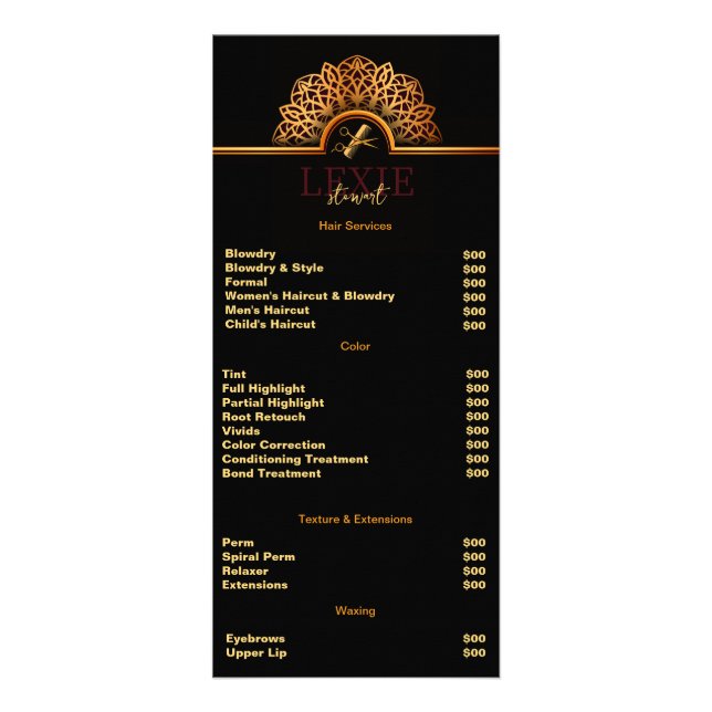 Elegante und klassische Friseurstylistin Werbekarte (Vorne)