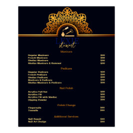 Elegante und klassische Nail Tech-Preisliste Poster