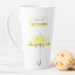 Elegante und künstlerische goldene Herbst-Schirm-Z Milchtasse