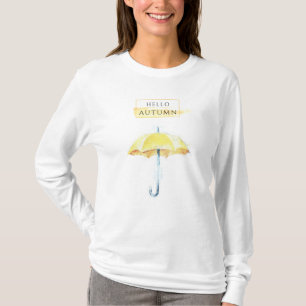 Elegante und künstlerische goldene Herbst-Schirm-Z T-Shirt