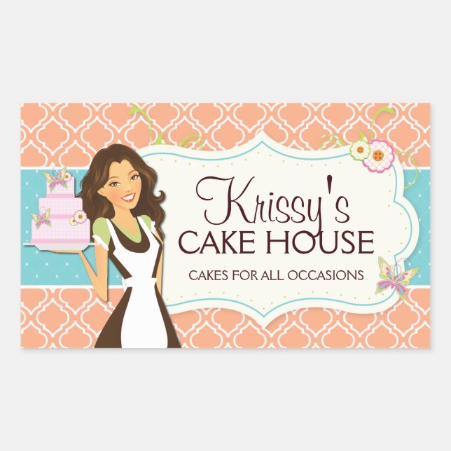 Elegante und lustige Bäckerei Box Stickers (Vorderseite)