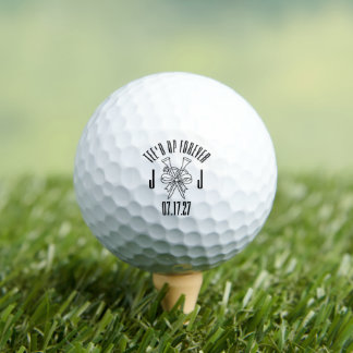 Elegante und lustige Tee'd Up Forever Monogramm-Ho Golfball