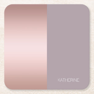 Elegante und minimale Rose Gold und lila Farbblöc Rechteckiger Pappuntersetzer