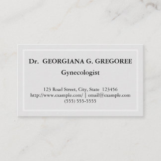 Elegante und Minimalistische Gynäkologe Business C Visitenkarte