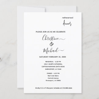 Elegante und Minimalistische Probe Abendessen Einl Einladung