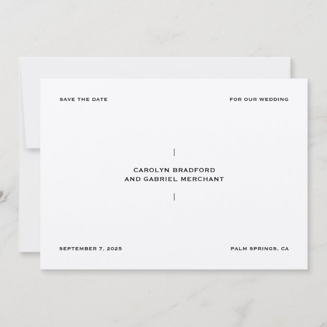 Elegante und Minimalistische Save the Date Karte (Vorderseite)