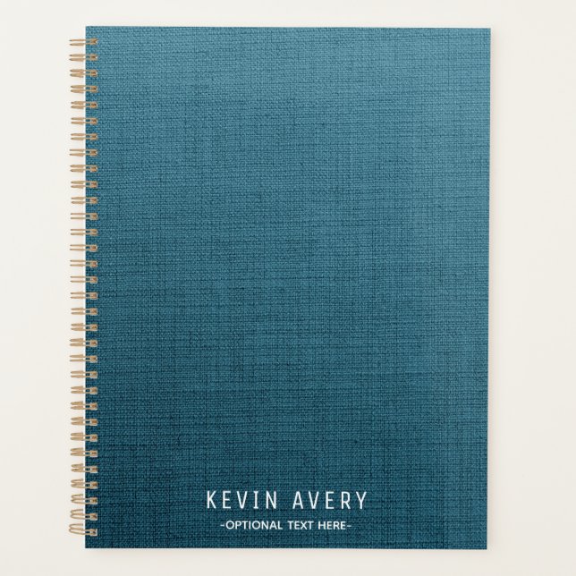 Elegante und moderne Blue Linen Texture Planer (Vorderseite)