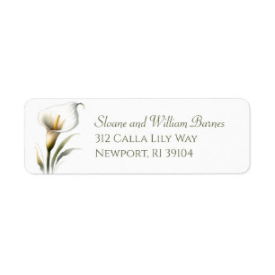 Elegante und moderne Calla Lily Chic Rücksendeadre