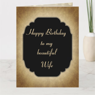 Elegante und moderne Happy Birthday Ehefrau Gruß Karte