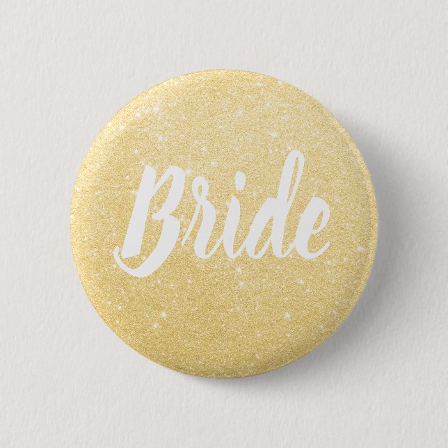Elegante und moderne Hochzeit der Goldbrille in Gl Button (Vorderseite)
