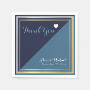elegante und moderne Hochzeit mit 2 Tonen Blau Serviette