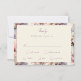 Elegante und moderne Hochzeit mit Blush und Mauve  RSVP Karte