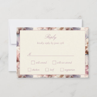 Elegante und moderne Hochzeit mit Blush und Mauve  RSVP Karte