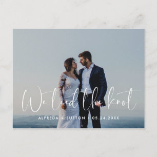 Elegante und moderne Hochzeit Wir binden das Foto  Postkarte