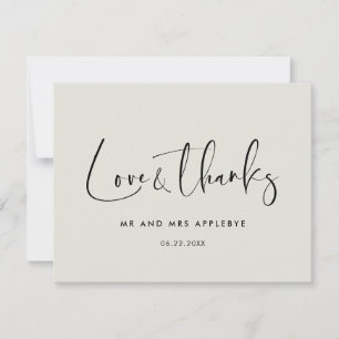 Elegante und moderne Hochzeitsstimmung Liebe & Dan Dankeskarte
