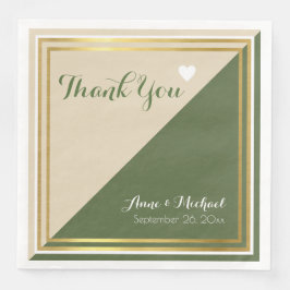 elegante und moderne klassisch-grüne Hochzeit Serviette