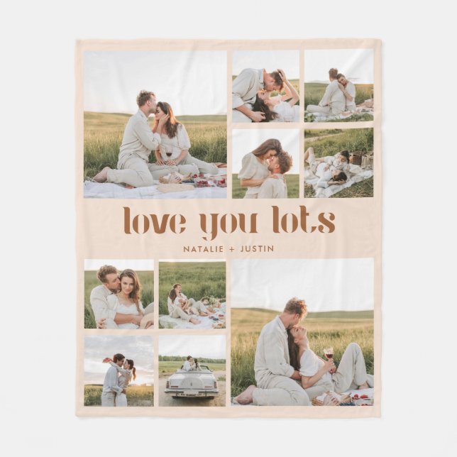 Elegante und moderne Modern Couple Foto Collage Fleecedecke (Vorderseite)