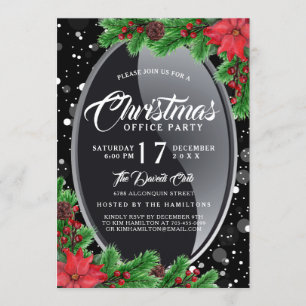 Elegante und moderne Poinsettia-Party Einladung