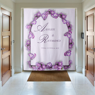 Elegante und moderne Rustikale Lila Lilac Arch Flo Wandteppich