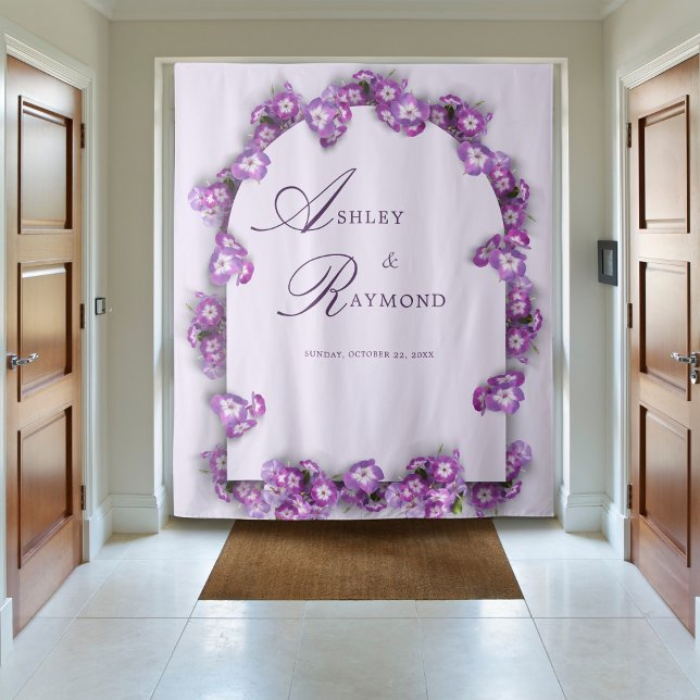 Elegante und moderne Rustikale Lila Lilac Arch Flo Wandteppich (Von Creator hochgeladen)