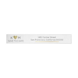 elegante und moderne Save the Date Hochzeit Rundum-Adressaufkleber