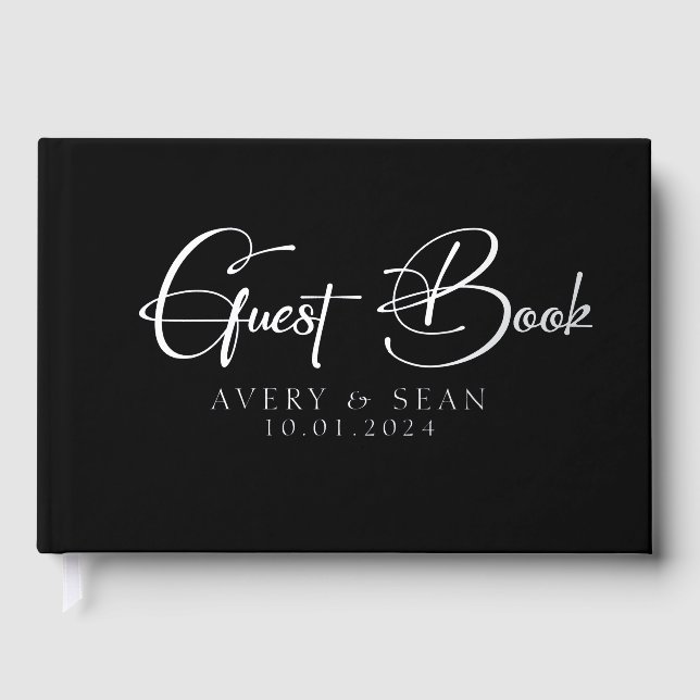 Elegante und moderne Schrift Gästebuch (Vorderseite)