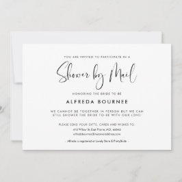 Elegante und moderne Schwarz-Weiß-Dusche per Post Einladung