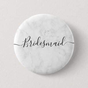 Elegante und moderne Trauzeugin aus weißem Marmor Button