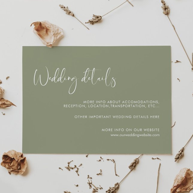 Elegante und moderne Weise grün Hochzeitskarte Begleitkarte (Von Creator hochgeladen)