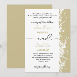 Elegante und moderne White Floral Script Hochzeit Einladung