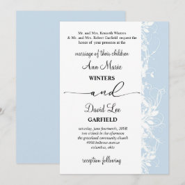 Elegante und moderne White Floral Script Hochzeit Einladung