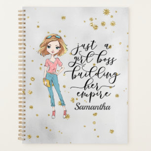 Elegante und Niedliche Dame Girl Boss Grau Planer