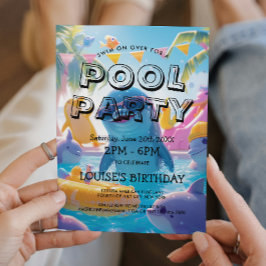 Elegante und Niedliche Delphine Pool Party Einladu Einladung