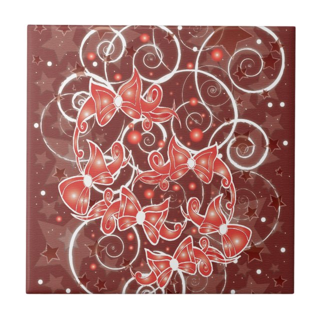 Elegante und Niedliche Weihnachtsmänner und -stars Fliese (Vorderseite)