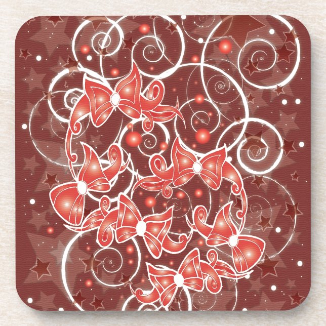 Elegante und Niedliche Weihnachtsmänner und -stars Untersetzer (Vorderseite)