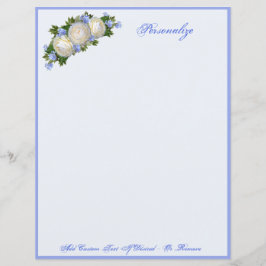 Elegante und romantische Blaue Flora Weißer Rosen