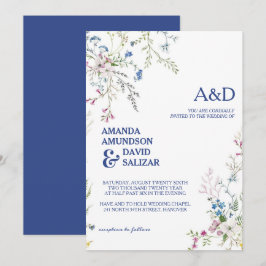 Elegante und romantische Dainty-Blume Hochzeiten Einladung