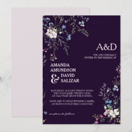 Elegante und romantische Dainty-Blume Hochzeiten Einladung