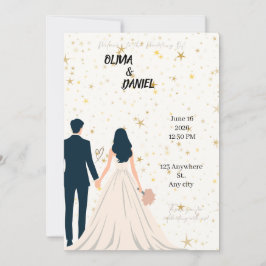 Elegante und romantische Einladungskarte für Hochz