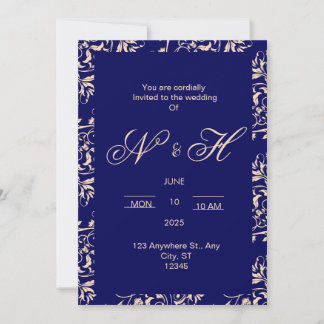 Elegante und romantische Hochzeitseinladung Einladung