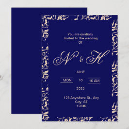 Elegante und romantische Hochzeitseinladung Einladung