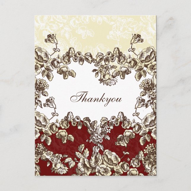 Elegante und schicke Hochzeit von Vintagen Blumen  Postkarte (Vorderseite)