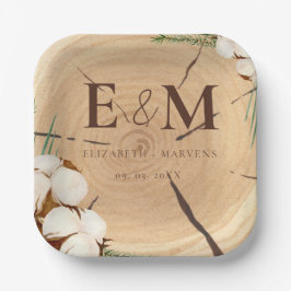 Elegante und schicke rustikale Hochzeitsholz Viele Pappteller