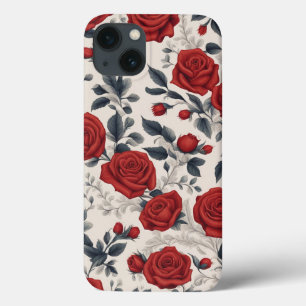 Elegante und schöne Rote Rose Blumenmuster Art Case-Mate iPhone Hülle