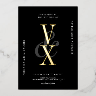 Elegante und schwarze und goldene typografische Ho Folieneinladung