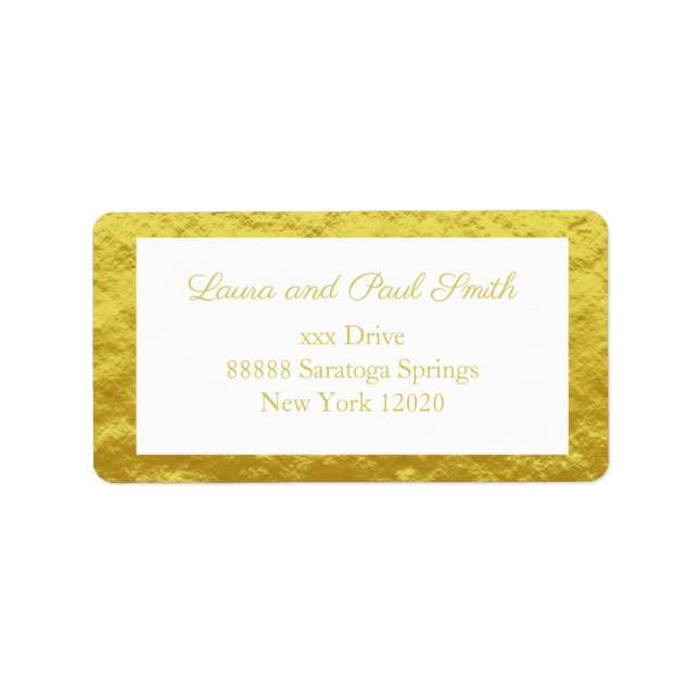 Elegante und stilvolle Gold Foil Print Rücksendead Adressaufkleber (Vorne)