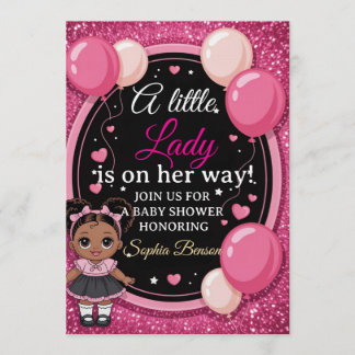 Elegante und stilvolle "Kleine Dame" Babyparty-Ein Einladung