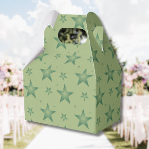 Elegante und stilvolle Olive Stars auf dem Sage Gr Geschenkschachtel