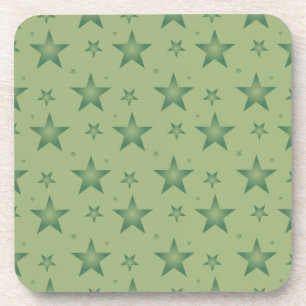 Elegante und stilvolle Olive Stars auf dem Sage Gr Getränkeuntersetzer